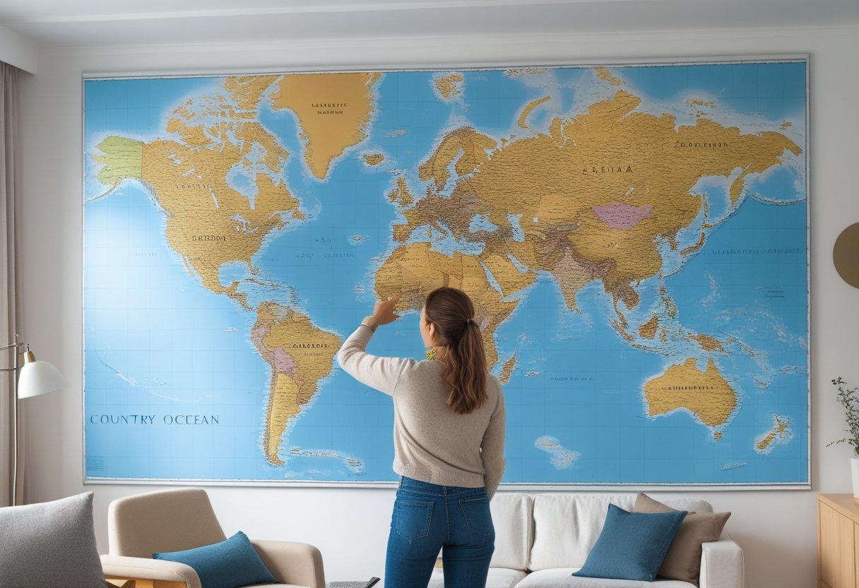 Sådan vælger du det perfekte verdenskort med navne til din væg
